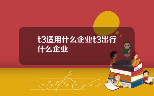 t3适用什么企业t3出行什么企业