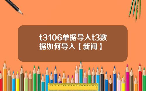 t3106单据导入t3数据如何导入【新闻】