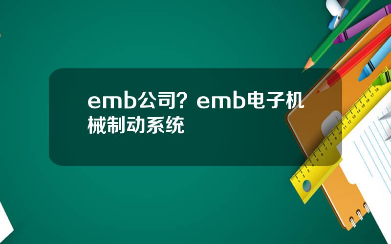 emb公司？emb电子机械制动系统