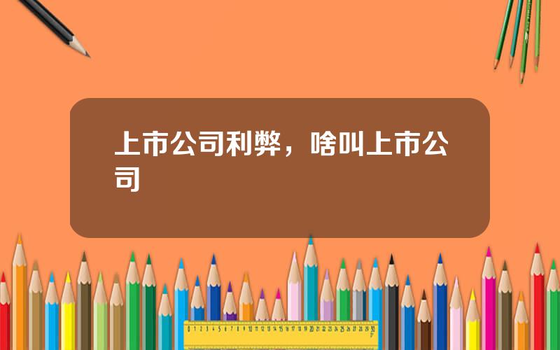 上市公司利弊，啥叫上市公司