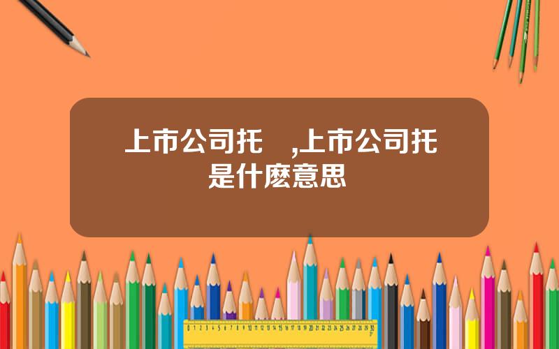 上市公司托琯,上市公司托琯經營是什麽意思