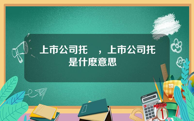上市公司托琯，上市公司托琯經營是什麽意思