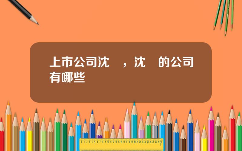 上市公司沈陽，沈陽的公司有哪些