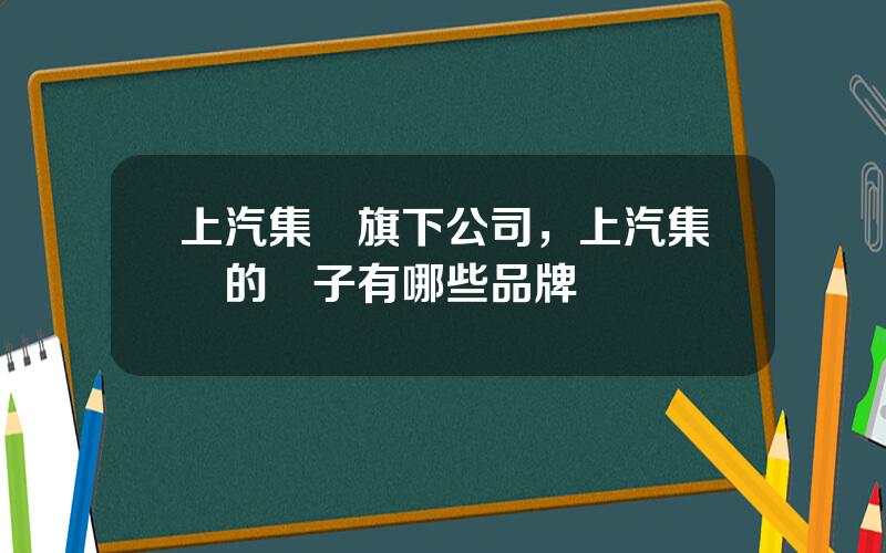 上汽集團旗下公司，上汽集團的車子有哪些品牌