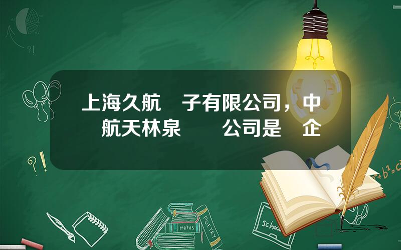 上海久航電子有限公司，中國航天林泉電機公司是國企嗎