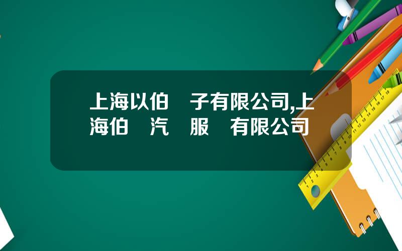上海以伯電子有限公司,上海伯縱汽車服務有限公司