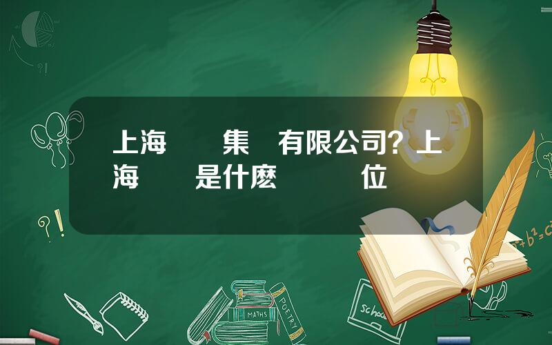 上海毉葯集團有限公司？上海毉葯是什麽級別單位