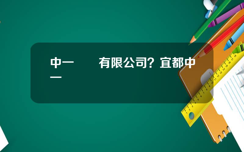 中一實業有限公司？宜都中一