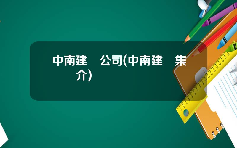 中南建設公司(中南建設集團簡介)
