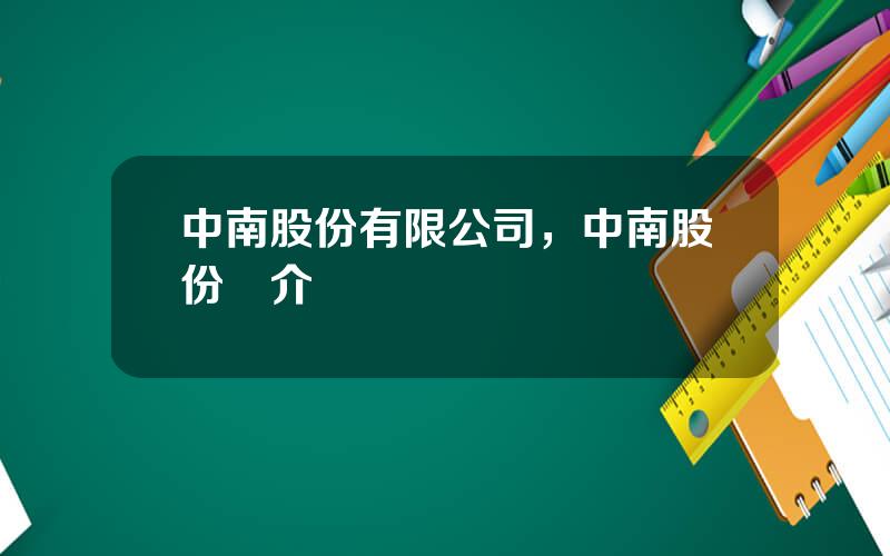 中南股份有限公司，中南股份簡介