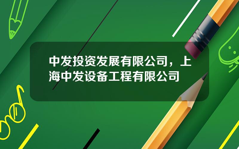 中发投资发展有限公司，上海中发设备工程有限公司