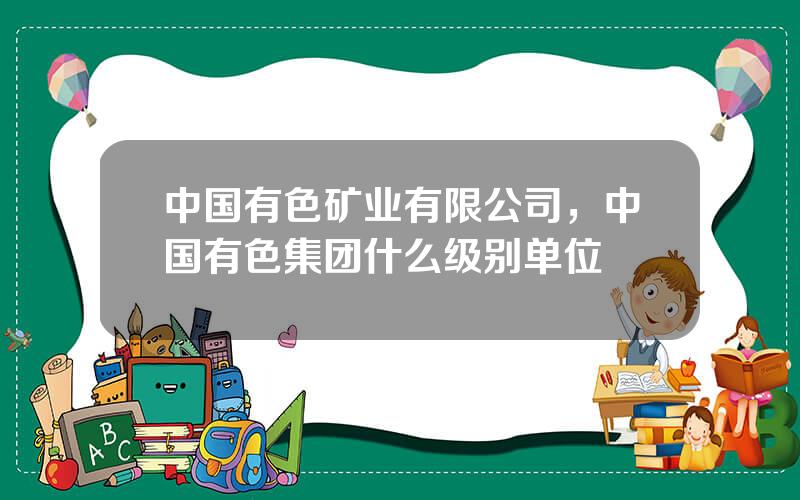 中国有色矿业有限公司，中国有色集团什么级别单位