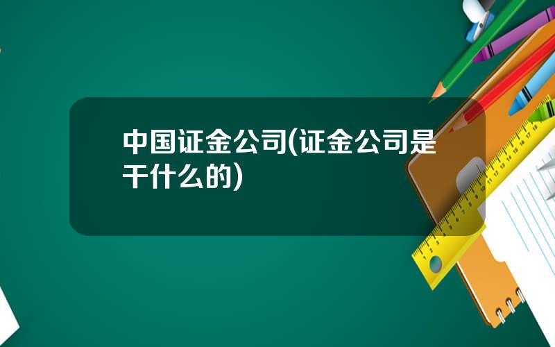 中国证金公司(证金公司是干什么的)
