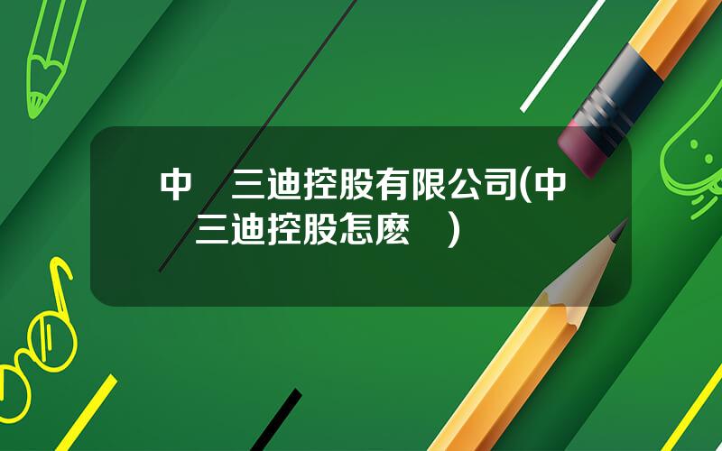 中國三迪控股有限公司(中國三迪控股怎麽樣)