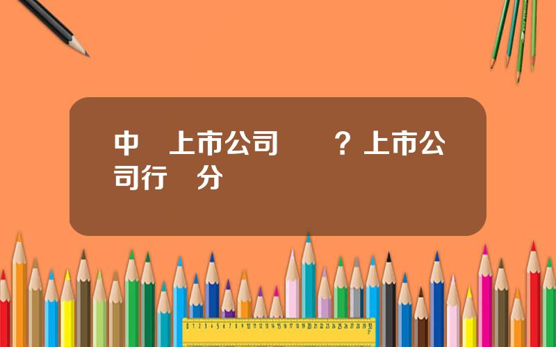 中國上市公司協會？上市公司行業分類