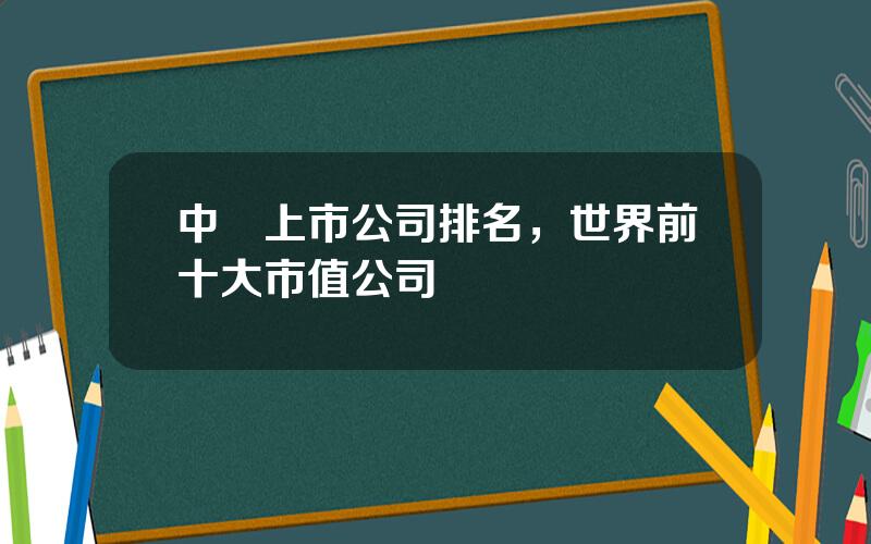 中國上市公司排名，世界前十大市值公司