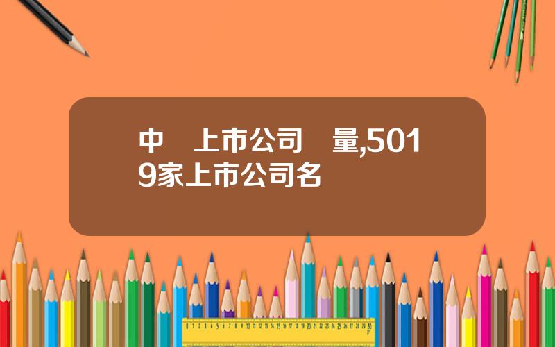 中國上市公司數量,5019家上市公司名單