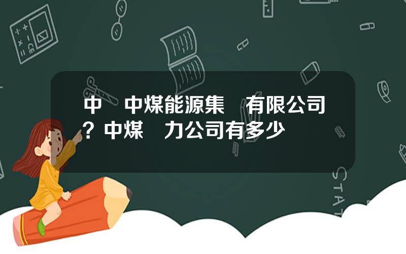 中國中煤能源集團有限公司？中煤電力公司有多少個電廠