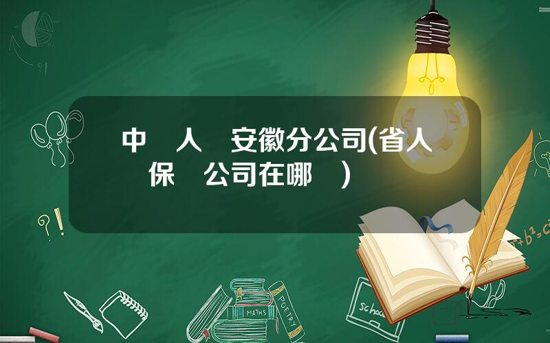 中國人壽安徽分公司(省人壽保險公司在哪兒)
