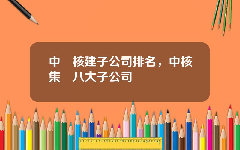 中國核建子公司排名，中核集團八大子公司