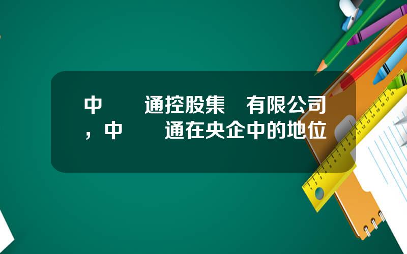 中國誠通控股集團有限公司，中國誠通在央企中的地位