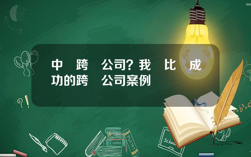 中國跨國公司？我國比較成功的跨國公司案例