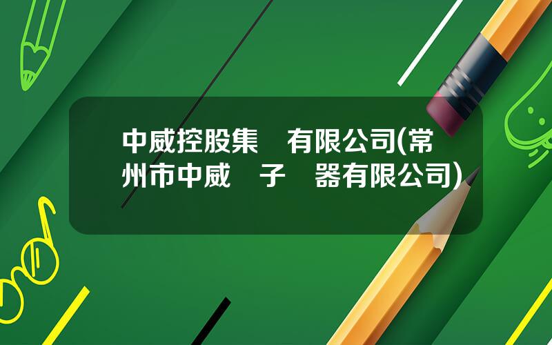 中威控股集團有限公司(常州市中威電子儀器有限公司)