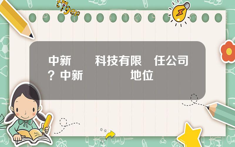 中新賽尅科技有限責任公司？中新賽尅國內地位