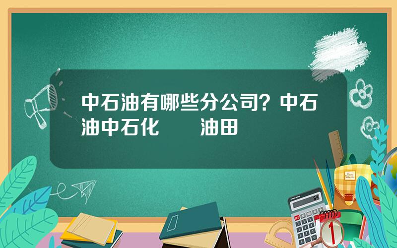 中石油有哪些分公司？中石油中石化幾個油田