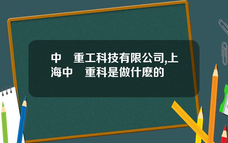 中聯重工科技有限公司,上海中聯重科是做什麽的