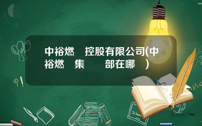 中裕燃氣控股有限公司(中裕燃氣集團縂部在哪裡)