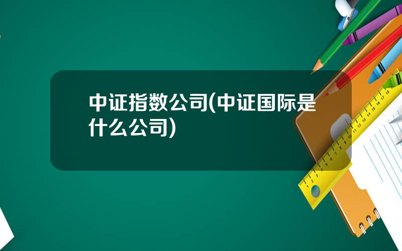 中证指数公司(中证国际是什么公司)
