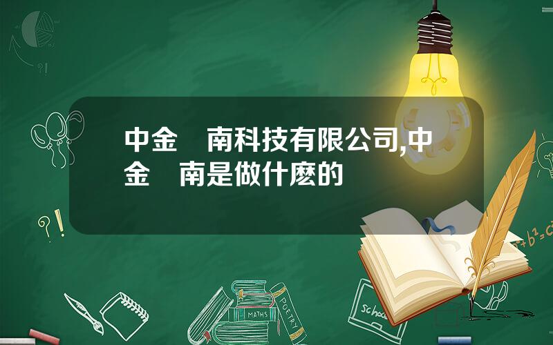 中金嶺南科技有限公司,中金嶺南是做什麽的
