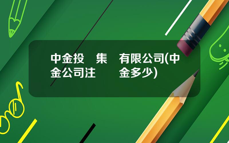 中金投資集團有限公司(中金公司注冊資金多少)