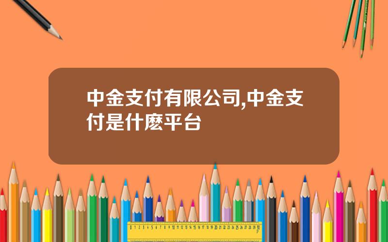 中金支付有限公司,中金支付是什麽平台