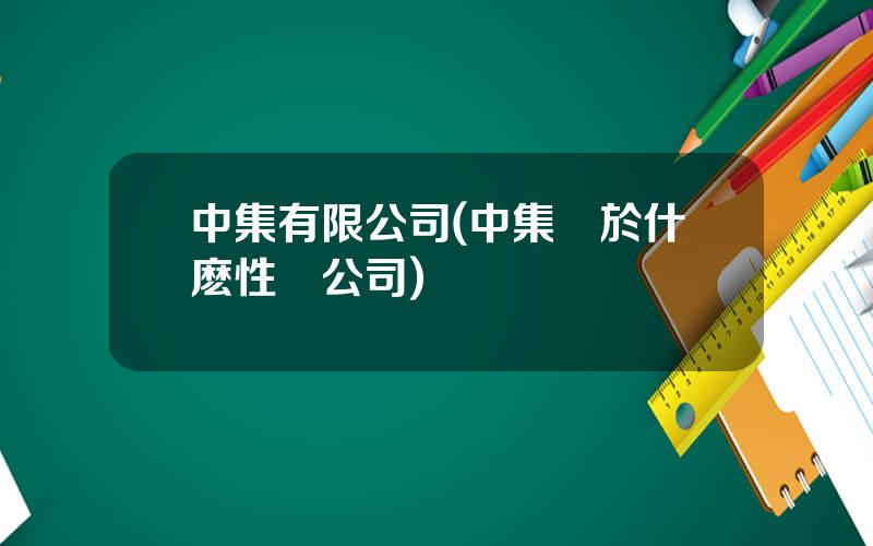 中集有限公司(中集屬於什麽性質公司)