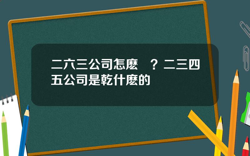 二六三公司怎麽樣？二三四五公司是乾什麽的
