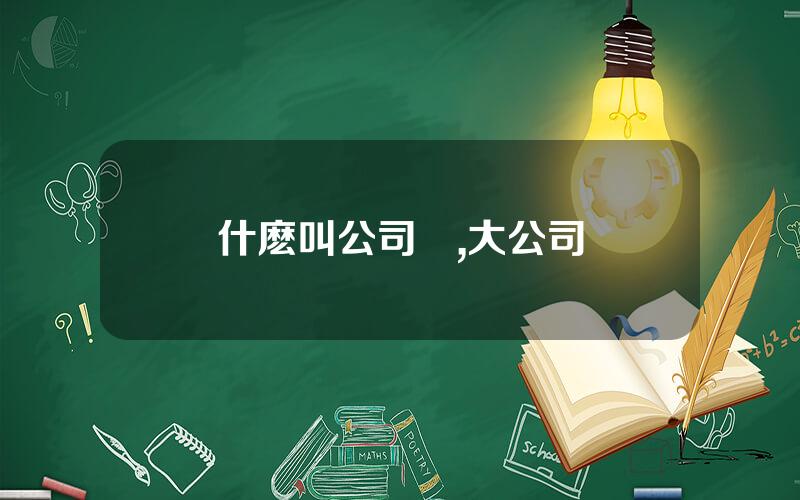 什麽叫公司擬,大公司