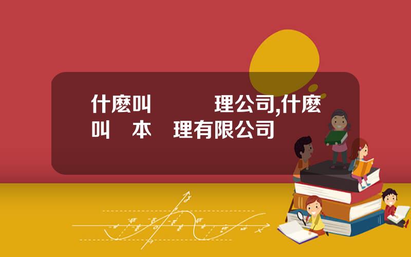 什麽叫資産琯理公司,什麽叫資本琯理有限公司
