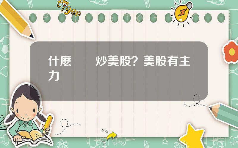 什麽機搆炒美股？美股有主力嗎
