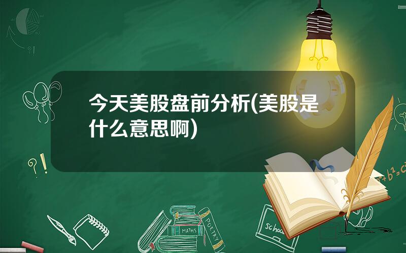 今天美股盘前分析(美股是什么意思啊)