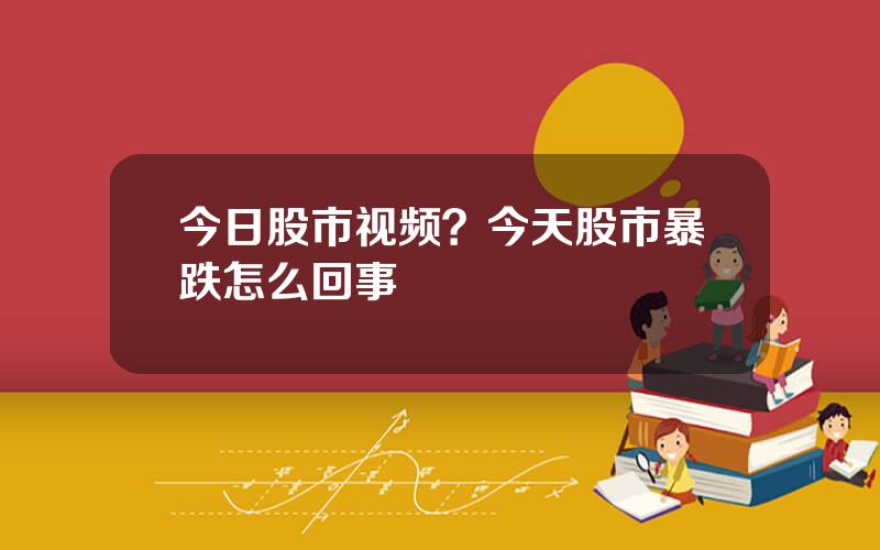 今日股市视频？今天股市暴跌怎么回事