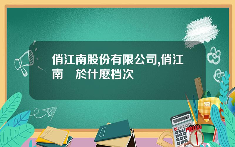 俏江南股份有限公司,俏江南屬於什麽档次