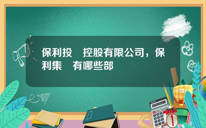 保利投資控股有限公司，保利集團有哪些部門