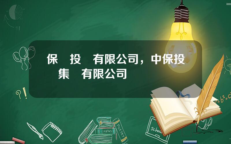 保資投資有限公司，中保投資集團有限公司