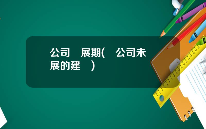 公司發展期(對公司未來發展的建議)