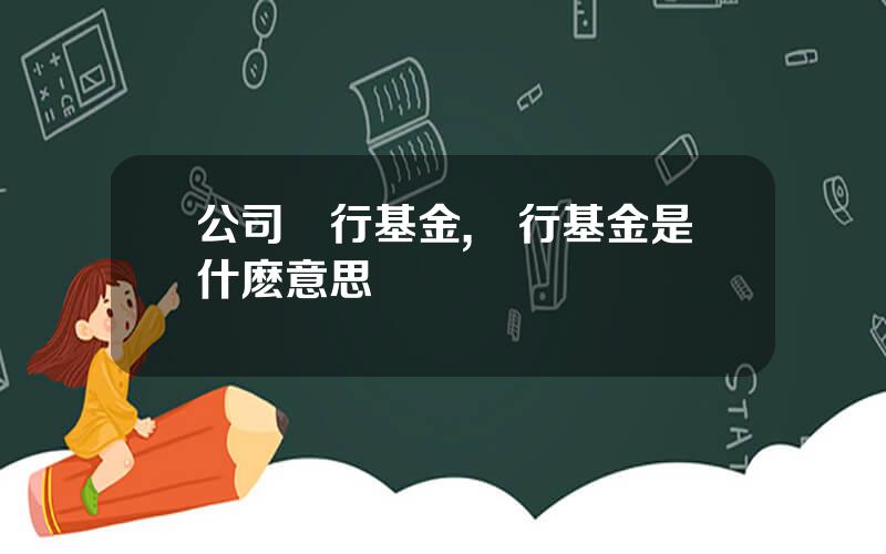 公司發行基金,發行基金是什麽意思