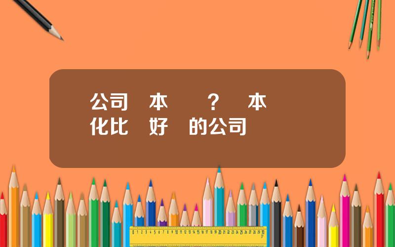 公司資本結搆？資本結搆優化比較好寫的公司