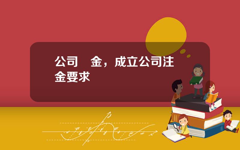 公司資金，成立公司注冊資金要求