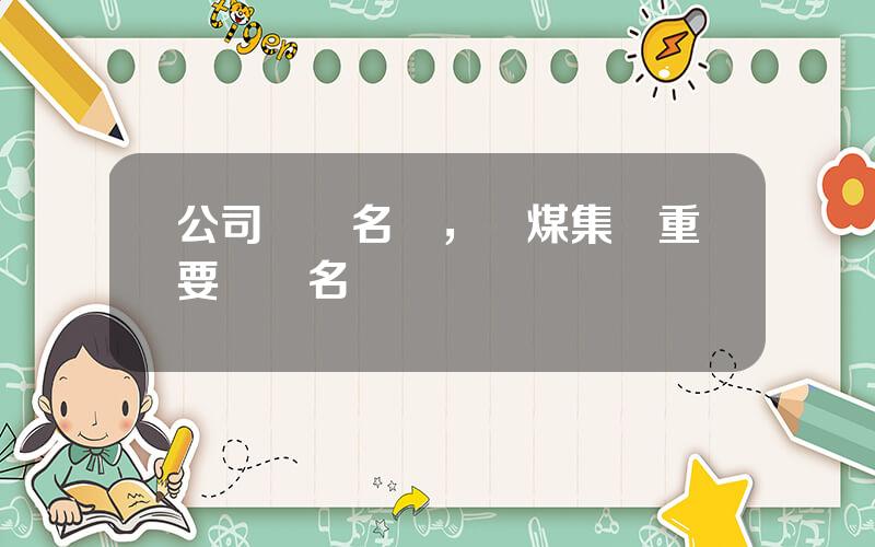 公司領導名單，陝煤集團重要領導名單